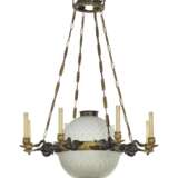 A FRENCH ORMOLU AND ETCHED GLASS EIGHT-LIGHT CHANDELIER - photo 1