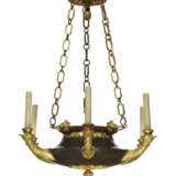 A NORTH EUROPEAN ORMOLU AND PATINATED BRONZE SIX-LIGHT CHANDELIER - фото 1