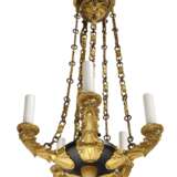 AN EMPIRE ORMOLU AND PATINATED-BRONZE FIVE-LIGHT CHANDELIER - photo 3