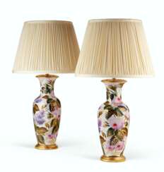 A PAIR OF FRENCH PORCELAIN LAMPS