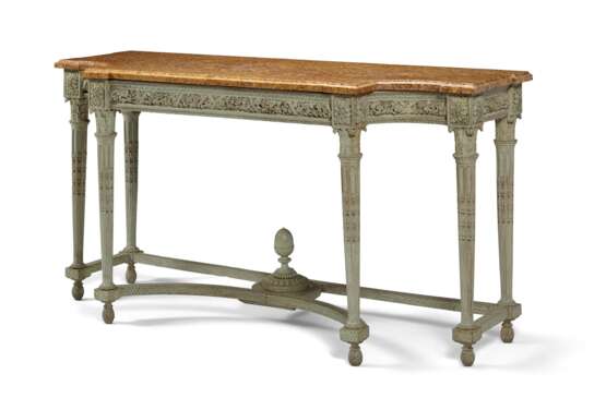 A LOUIS XVI BLUE-PAINTED CONSOLE TABLE - фото 2