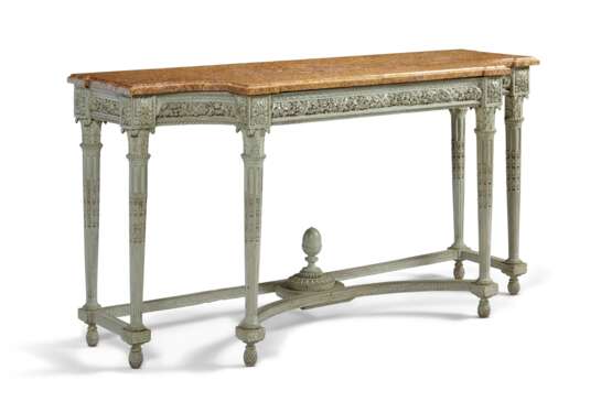 A LOUIS XVI BLUE-PAINTED CONSOLE TABLE - фото 3