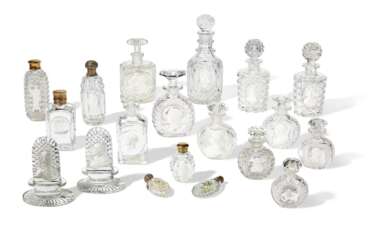 A GROUP OF SEVENTEEN ENGLISH AND FRENCH CUT-GLASS SULPHIDE OBJECTS