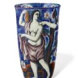 A FRENCH ENAMELED GLASS FIGURAL VASE - фото 2