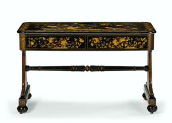 A WILLIAM IV POLYCHROME-JAPANNED AND PARCEL-GILT SOFA TABLE