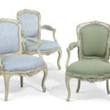 A SET OF THREE LOUIS XV WHITE-PAINTED FAUTEUILS - photo 1