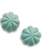 Fred Leighton. A PAIR OF TURQUOISE EAR CLIPS