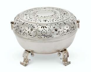 A FRENCH SILVER-PLATED BRAZIER