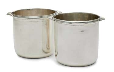 A PAIR OF SILVER-PLATED WINE-GLASS COOLERS