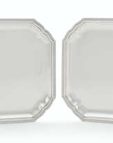 A PAIR OF FRENCH SILVER TRAYS