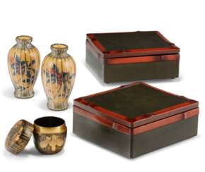 A GROUP OF JAPANESE LACQUER AND CERAMIC WARES