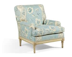 A FRENCH CREAM-PAINTED CLUB CHAIR