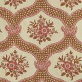 FIVE PARTIAL BOLTS OF PINK AND TAUPE PRINTED CREAM LINEN FABRIC - photo 2