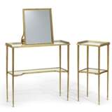 TWO GILT-METAL AND GLASS TWO-TIERED SIDE TABLES - photo 1