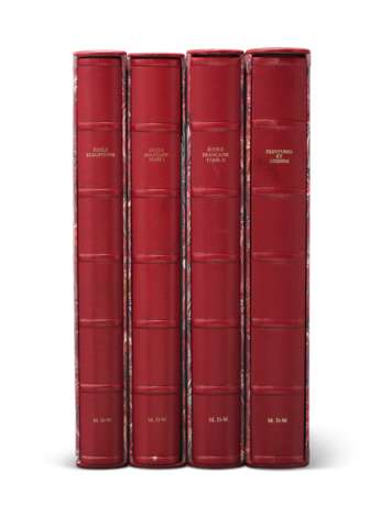 DAVID-WEILL, Michel. Collection of Michel David-Weill. Paris: Agnes Petri, 2001, 2003, 2005, 2011. Four volumes, folio (245 mm x 305mm). Original full red morocco in original slipcases. Volumes One and Four inscribed by M. David-Weill to Mrs. Wrightsman. - photo 1
