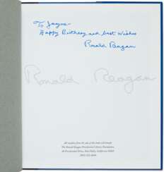 RYAN, Frederick. Ronald Reagan: The Wisdom and Humor of the Great Communicator. San Francisco: Collins, 1995.Inscribed by Ronald Reagan to Mrs. Wrightsman: “To Jayne / Happy Birthday and very best wishes / Ronald Reagan.” Quarto (227 x 201mm). Original pu