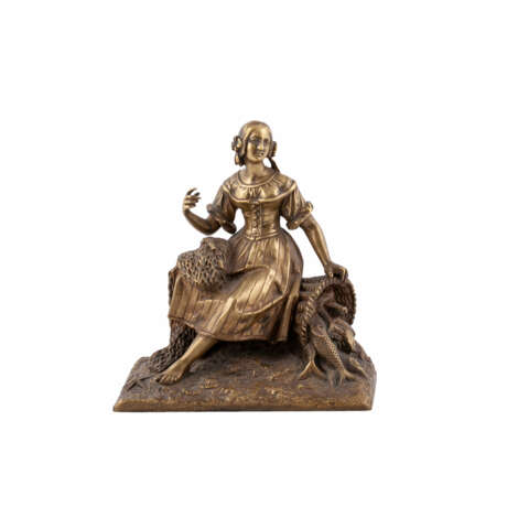 Sculpture “Antique bronze sculpture of women”, Eugene Barillot, Leather, Mixed media, 398, 20th century - photo 1