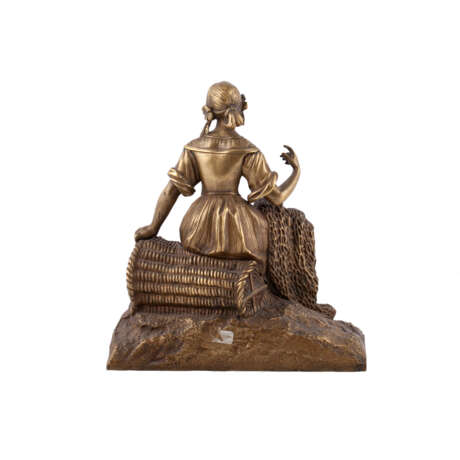 Скульптура «Антикварная бронзовая скульптура женщин», Эжен Барильо (1841-1900), Кожа, Смешанная техника, Античный период, 20th century г. - фото 2