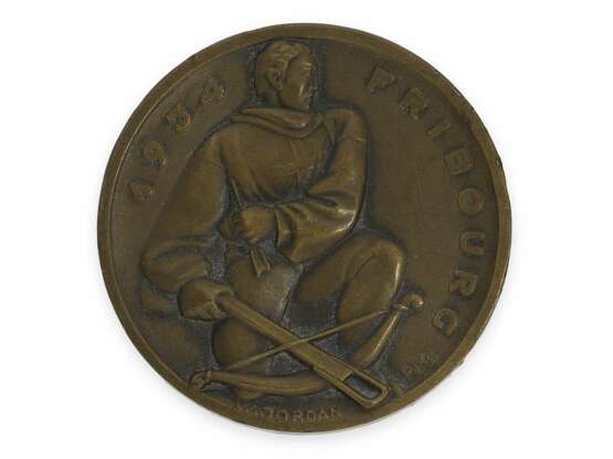 Taschenuhr: gesuchte Longines Schützenuhr Tir Federal Fribourg 1934 mit Silberkette und 2 dazugehörigen Auszeichnungen/Medaillen - Foto 10