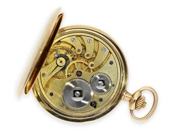 Taschenuhr: qualitätsvolle Goldsavonnette der Marke Longines, Ankerchronometer Kaliber 19.80, ca.1915 - photo 2