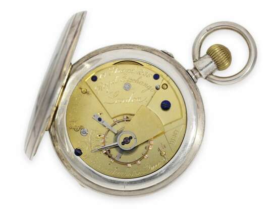 Taschenuhr: interessantes Ensemble von Dent, königlicher Uhrmacher in London, 2 silberne Taschenuhren No. 32371 und 41839, 1866 und 1883 - фото 7