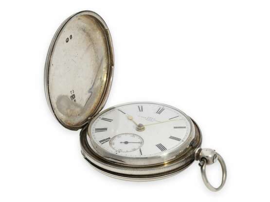 Taschenuhr: interessantes Ensemble von Dent, königlicher Uhrmacher in London, 2 silberne Taschenuhren No. 32371 und 41839, 1866 und 1883 - Foto 12