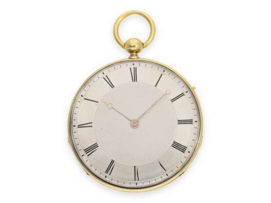 Taschenuhr: französische Lepine von sehr feiner Qualität mit Schlagwerk, königlicher Uhrmacher Perrelet et Fils Paris No. 1213 & 2/44, ca. 1825 - Foto 1