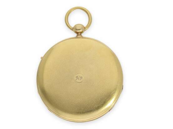 Taschenuhr: französische Lepine von sehr feiner Qualität mit Schlagwerk, königlicher Uhrmacher Perrelet et Fils Paris No. 1213 & 2/44, ca. 1825 - Foto 6