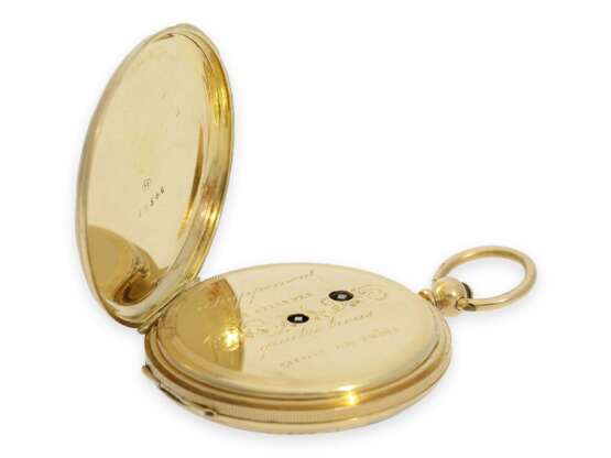 Taschenuhr: wunderschöne Gold/Emaille-Savonnette im Stil der frühen Uhren von Patek & Czapek, Genf um 1850 - Foto 1