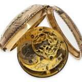 Taschenuhr: prächtige, große 4-Farben Louis XV Gold-Spindeluhr mit mythologischer Szene, bedeutender Hersteller, Dufalga a Geneve No.121, ca.1760 - фото 2