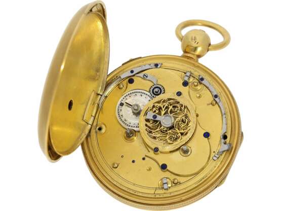 Taschenuhr: hochfeine französische Clockwatch mit Stunden-Repetition und Halbstunden-Selbstschlag, Breguet & Fils No. 6672, ca.1830 - Foto 3
