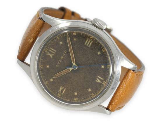 Armbanduhr: sehr seltene oversize Eterna mit Zentralsekunde und "Tropical Dial", 40er-Jahre - photo 1