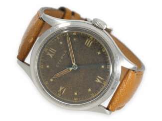 Armbanduhr: sehr seltene oversize Eterna mit Zentralsekunde und "Tropical Dial", 40er-Jahre