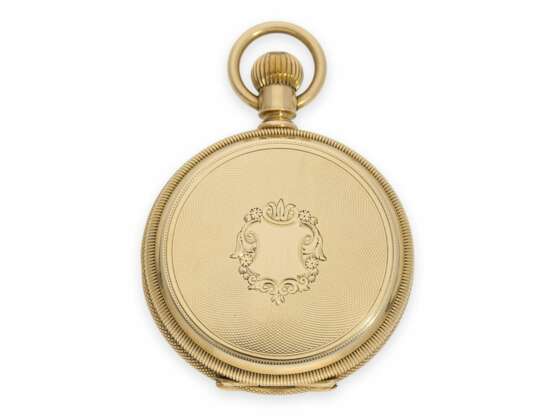 Taschenuhr: schwere Goldsavonnette Tiffany Co. No. 86188, möglicherweise ein Patek Philippe Kaliber, ca.1890 - photo 5