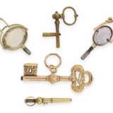 Taschenuhrenschlüssel: Konvolut seltener Spindeluhrenschlüssel, ca.1680-1800 - Foto 1