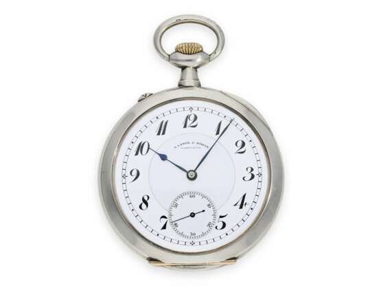 Taschenuhr: ausgesprochen schöne, sehr große A. Lange & Söhne Glashütte Taschenuhr in bester Qualität 1A, No.65507, mit Stammbuchauszug, Glashütte ca. 1911 - Foto 1