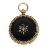 Taschenuhr: Gold/Emaille-Prunksavonnette mit beidseitigem Diamantbesatz, Ulysse Nardin Locle für den indischen Markt, um 1870 - фото 2