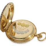 Taschenuhr: prächtige und sehr seltene Art Nouveau Damenuhr mit Gold/Emaille-Gehäuse, Perlen- und Diamantbesatz, Longines No.789277, ca. 1900 - Foto 7
