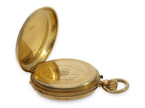 Taschenuhr: Gold/Emaille-Taschenuhr mit Diamantbesatz, allerfeinste Lupenmalerei, gefertigt für den arabischen Markt, ca. 1870 - Foto 1