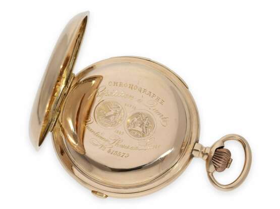 Taschenuhr: schwere, außergewöhnlich große astronomische Goldsavonnette mit 7 Komplikationen, Schweiz für den russischen Markt, ca. 1900 - photo 4