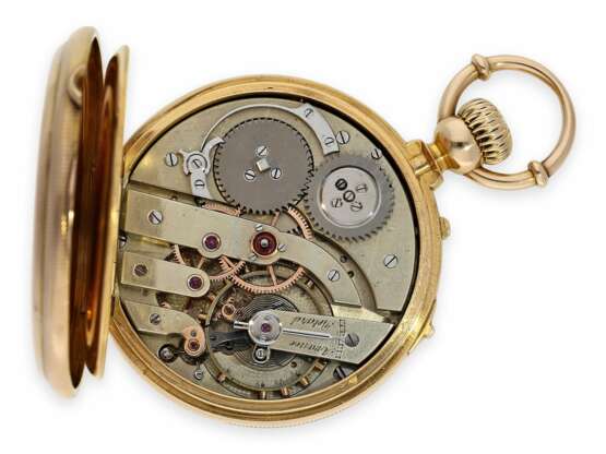 Taschenuhr: hochfeines Louis XV Taschenchronometer, vermutlich ein Louis Audemars Kaliber No.22303, signiert Lassall & Fils, ca.1875 - Foto 2