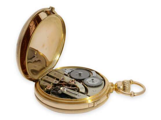 Taschenuhr: hochfeines Louis XV Taschenchronometer, vermutlich ein Louis Audemars Kaliber No.22303, signiert Lassall & Fils, ca.1875 - Foto 3