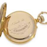 Taschenuhr: hochfeines Louis XV Taschenchronometer, vermutlich ein Louis Audemars Kaliber No.22303, signiert Lassall & Fils, ca.1875 - photo 4