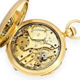 Taschenuhr: technisch hochinteressantes und sehr feines Taschenchronometer mit 1/8-Repetition, Chronometer-Hemmung a Bascule und Kalender, Favre Locle, um 1865 - Foto 3