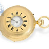 Taschenuhr: technisch hochinteressantes und sehr feines Taschenchronometer mit 1/8-Repetition, Chronometer-Hemmung a Bascule und Kalender, Favre Locle, um 1865 - Foto 4