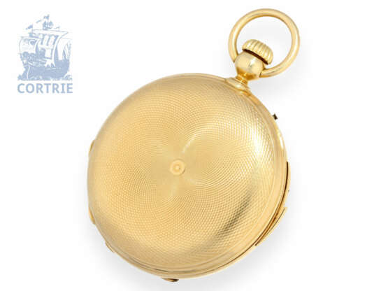 Taschenuhr: technisch hochinteressantes und sehr feines Taschenchronometer mit 1/8-Repetition, Chronometer-Hemmung a Bascule und Kalender, Favre Locle, um 1865 - photo 7