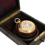 Taschenuhr: technisch hochinteressantes und sehr feines Taschenchronometer mit 1/8-Repetition, Chronometer-Hemmung a Bascule und Kalender, Favre Locle, um 1865 - Foto 9