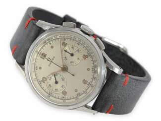 Armbanduhr: früher Omega Stahl-Chronograph in sehr gutem Zustand, Ref.2463/1, ca. 1945