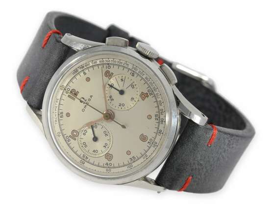 Armbanduhr: früher Omega Stahl-Chronograph in sehr gutem Zustand, Ref.2463/1, ca. 1945 - Foto 1