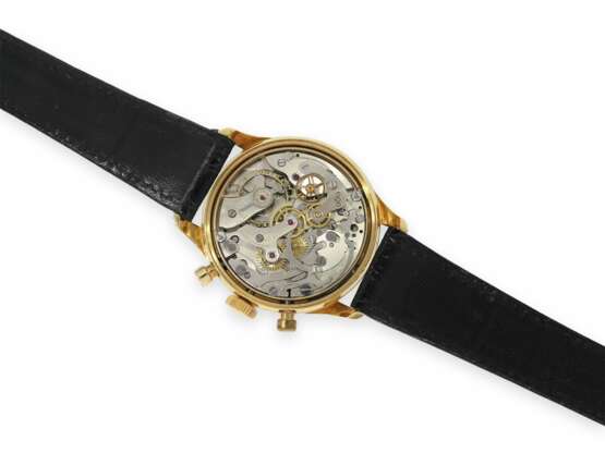Armbanduhr: extrem seltener, großer goldener Chronograph mit schwarzem Zifferblatt, Invicta 40er-Jahre - фото 2